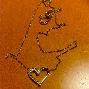 Chic Silver Heart Pendant Necklace